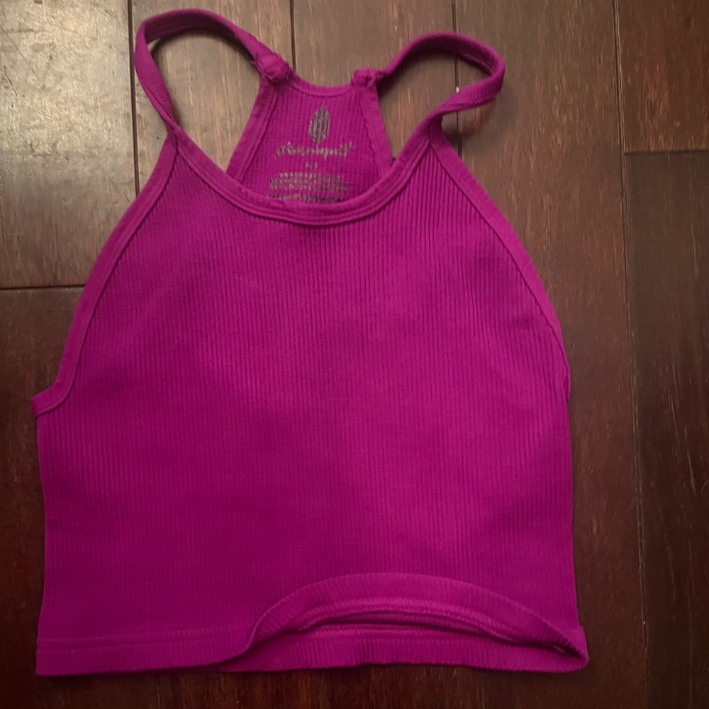NWOT Free People Happiness Runs Magenta Tank Top Size Small